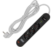Фильтр сетевой IEK СФ-03К 16А USB A+C 20Вт 3м 3х1,5мм2 черный WFP10-16-03-03-ZKU-K02