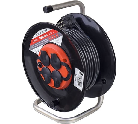Удлинитель на катушке с заземлением Perfeo RU POWER 50м, 4 гнезда, 16А 30014364