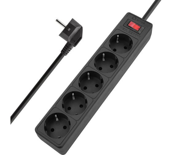 Сетевой фильтр 5bites GARDA 5S / 3*0.75мм2 / 1м / BLACK SP5B-510