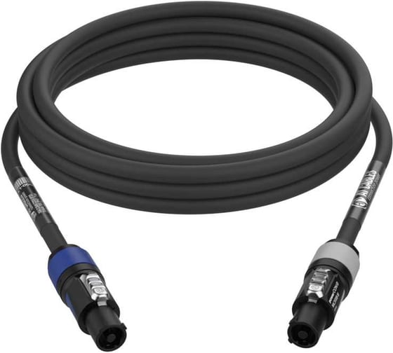 Силовой однофазный удлинитель AT CABLES с разъемами powerCON, 16 Ампер, гибкий кабель в резиновой изоляции H07RN-F 3x1.5, Длина 3 метра. AT Cables PEC-02-C-03-0019-03