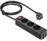 Сетевой фильтр Hoco NS2, 3 EU розетки, 4000W, с портами 3xUSB, 2.4A, 1.8м черный 096402 1