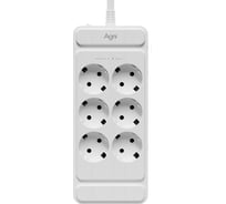 Сетевой фильтр AGNI плоский 6 розеток, 3 метра, белый TP-FS6E TP-FS6E-3m-white