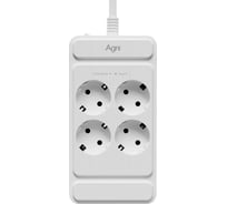 Сетевой фильтр AGNI плоский 4 розетки, 2 метра, белый TP-FS4E TP-FS4E-2m-white