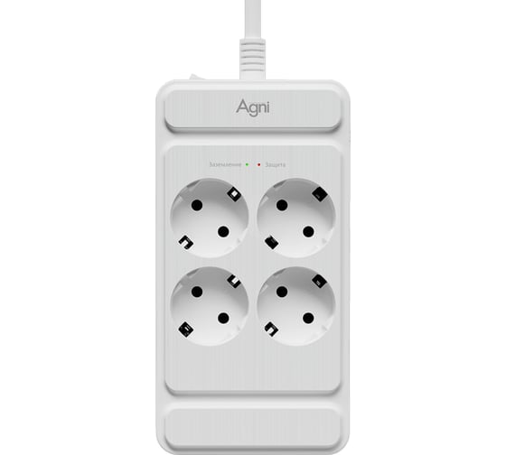 Сетевой фильтр AGNI плоский 4 розетки, 3 метра, белый TP-FS4E TP-FS4E-3m-white