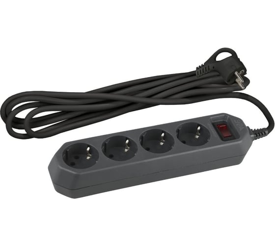 Сетевой фильтр ЭРА USF-4es-1.5m-W-BOX с заземл, 3x0,75мм, с выкл, 4гн, 1,5м (белый) Б0044526