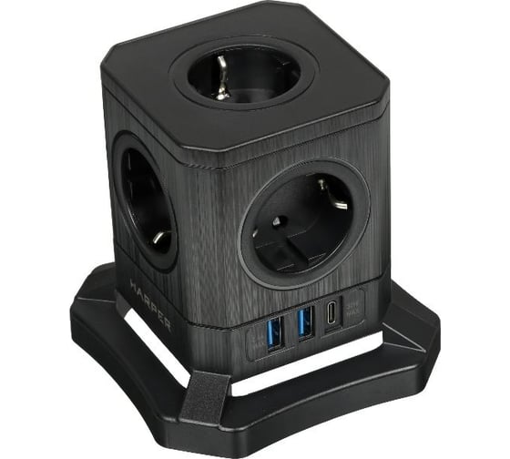 Сетевой фильтр HARPER UCH-730 Black PD3.0 H00003671