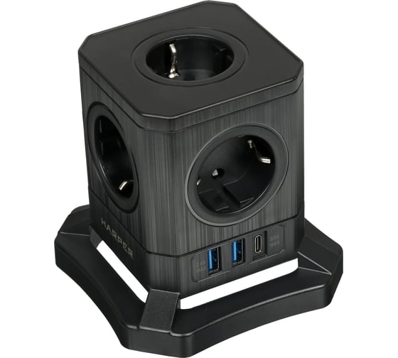 Сетевой фильтр HARPER UCH-715 Black PD3.0 H00003669