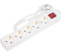 Бытовой удлинитель с выключателем truEnergy 5 розеток кабель ПВС 3x1 мм2 1.5м 15107