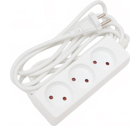 Бытовой удлинитель truEnergy 3 розетки кабель ПВС 2x1 мм2 3м 15002