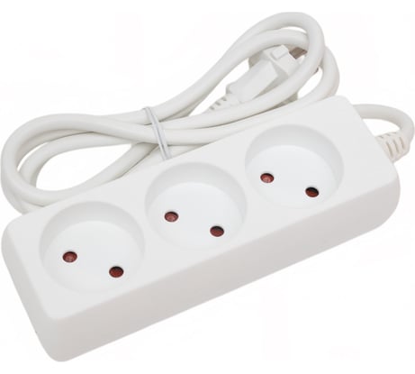 Бытовой удлинитель truEnergy 3 розетки кабель ПВС 2x1 мм2 1,5м 15001