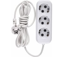 Бытовой удлинитель СИБРТЕХ тип УХз-10, с заземлением, 3м, 3 розетки, 10A 96066