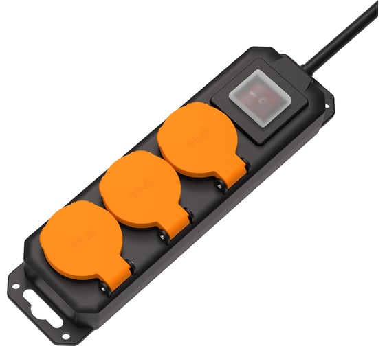 Удлинитель силовой Filum FL-PEC-3SCH-SW-IP44 с выключателем, IP44, 3 розетки Schuko с кабелем 3х1.5 длиной 1.5 м 00-01288664
