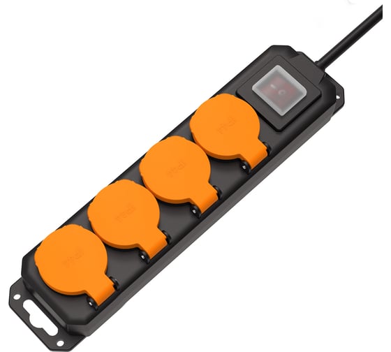 Удлинитель силовой Filum FL-PEC-4SCH-SW-IP44 с выключателем, IP44, 4 розетки Schuko с кабелем 3х1.5 длиной 1.5 м 00-01288665