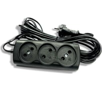 Бытовой удлинитель АТЛАНТ 1707 2200Вт без заземления, 3 гнезда ШВВП 3м 80003