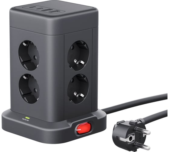 Удлинитель сетевой DEFENDER ILS 453 3 м, 8 розеток, 2USB-A, 2USB-C 99631