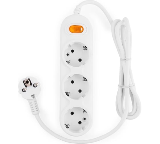 Бытовой удлинитель Power Cube 3р с/з выкл., 3500 Вт, 16 А, 3 м 31,5 (белый) PC-1-3M