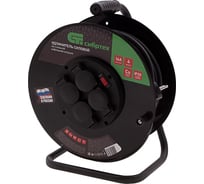 Силовой удлинитель на стальной катушке СИБРТЕХ КГ 3х1,5 мм, 30м, 4 розетки, 16А, тип УХз-16 95876