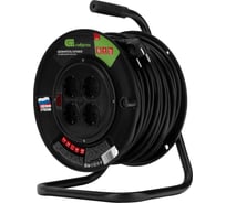 Силовой удлинитель на кабельной катушке СИБРТЕХ ПВС, 50м, 4 розетки, 16А, тип УХз16, 96046