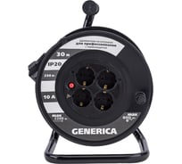 Катушка GENERICA УК30 с т/з 4 места 2P+PE/30м 3x1,0мм2 WKP10-10-04-30-G 21350722