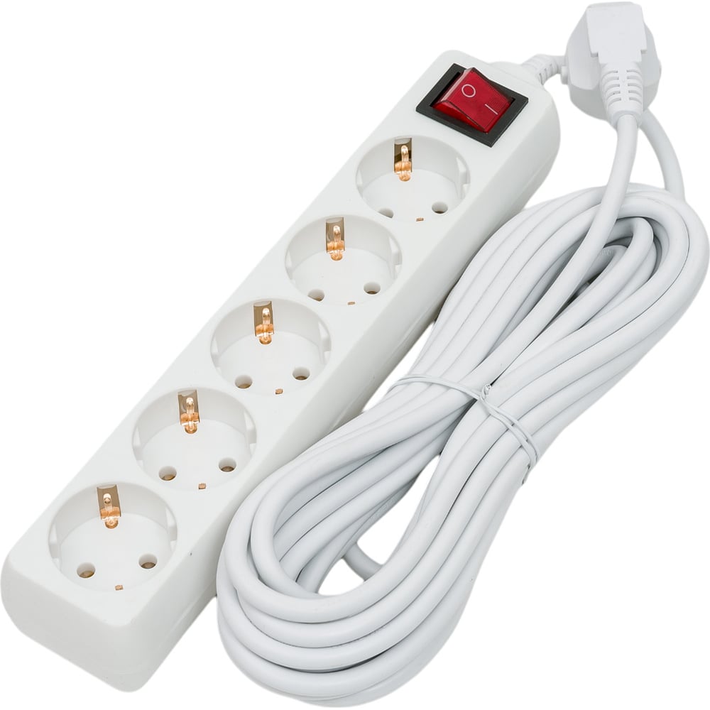 Бытовой удлинитель General Lighting Systems 5 розеток, с заземлением и ...