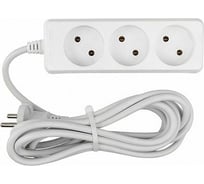 Бытовой удлинитель General Lighting Systems 3 розетки, без заземления и выключателя, 10 метров, 10А, 2200Вт, Белый GES-10-2x075-3-10m 470041