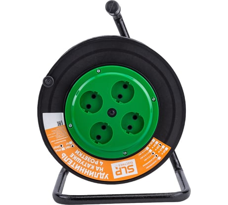 Электрический удлинитель на катушке SVET 30м/4розетки без заземления (ПВС), 6А УХ-6-4-30-К ПВС 2x0,75 EV0451-5122