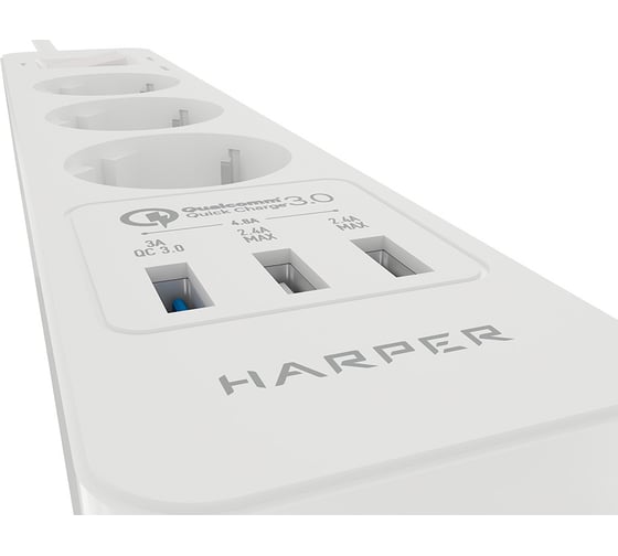 Сетевой фильтр Harper удлинитель UCH-410 White QC3.0 H00003197
