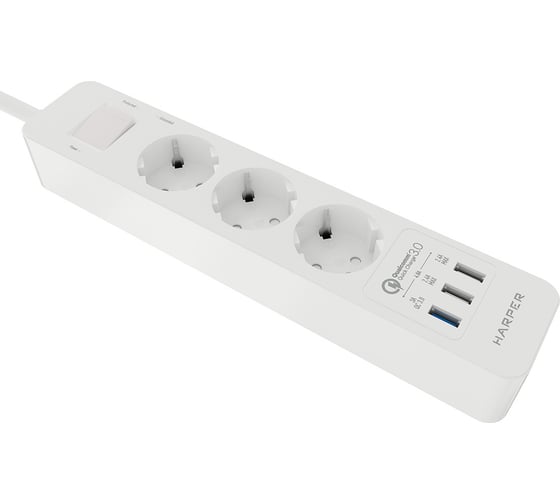 Сетевой фильтр Harper удлинитель UCH-420 White QC3.0 H00003199