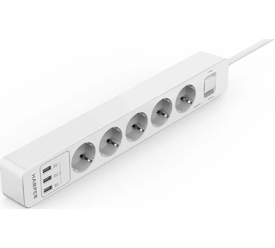 Сетевой фильтр Harper удлинитель UCH-510 White H00003207