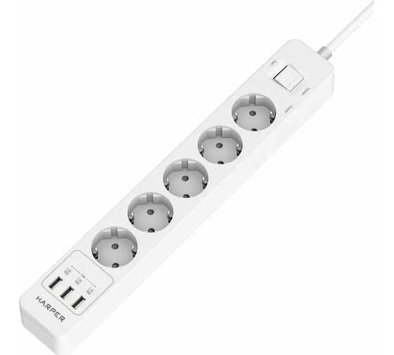 Сетевой фильтр Harper удлинитель UCH-510 White H00003207