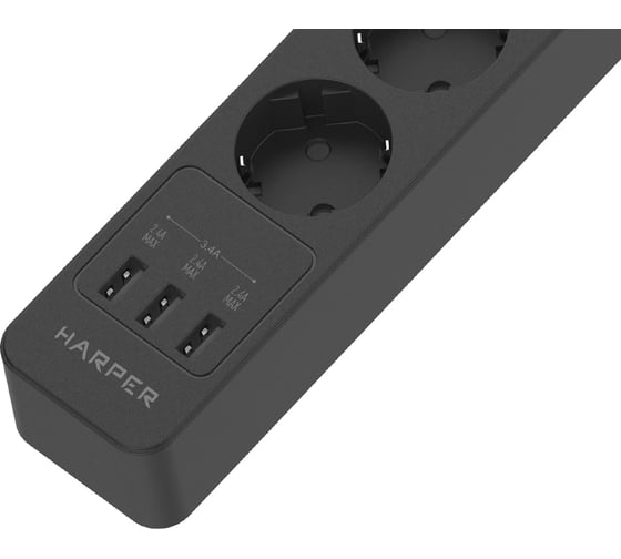 Сетевой фильтр Harper удлинитель UCH-550 Black H00003205