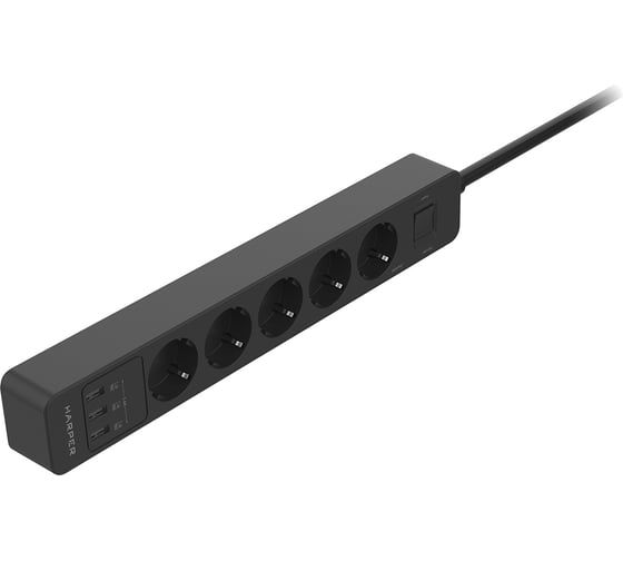 Сетевой фильтр Harper удлинитель UCH-550 Black H00003205