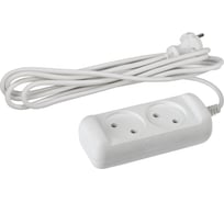 Удлинитель электрический ЭРА UX(6)-2-3m без заземления 2 розетки 3м ПВС 2x0,75мм2 6А белый Б0038565