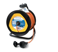 Удлинитель Лепсе ГОСТ ПВС 2x1 10А 50м IP44 на пластиковой катушке 007.064