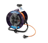 Удлинитель Лепсе ГОСТ ПВС 2x0,75 6А 20м IP44 на пластиковой катушке 007.101