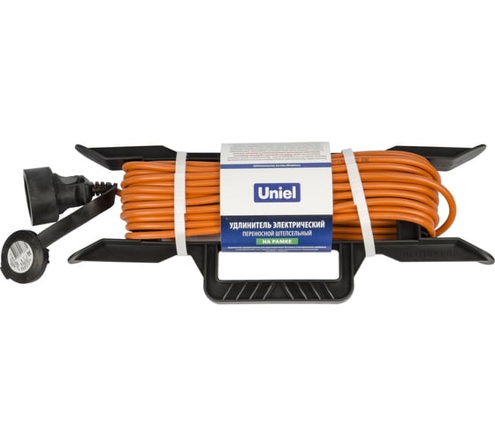 Силовой удлинитель на рамке Uniel UG /UCK-1N/2x0,75/30M/F IP44 ORANGE UL-00009866