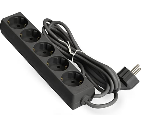 Удлинитель ExeGate ECE-5-3B 5 евророзетки с заземлением, 3м, черный 285822