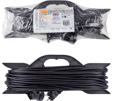 Силовой удлинитель-шнур на рамке TDM ELECTRIC народный ПВС 2200 Вт без заземления, 10м, штепсельное гнездо SQ1307-0306