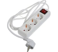 Удлинитель LUAZON Lighting, 3 розетки, 1,8 м, 10 А, 2200 Вт, 3x1.5 мм2, с з/к, с выкл. 2791292