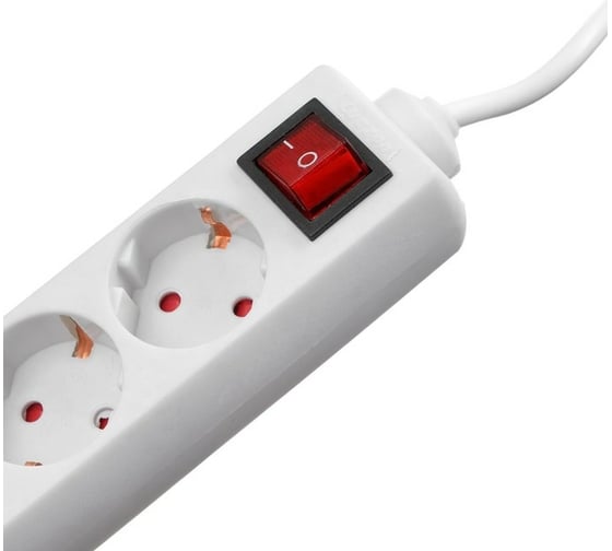Удлинитель LUAZON Lighting, 3 розетки, 10 м, 6 А, 1300 Вт, 3x0.75 мм2, с з/к, с выкл., Б 5187790