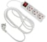 Удлинитель LUAZON Lighting, 3 розетки, 3 м, 10 А, 2200 Вт, 3x1.5 мм2, с з/к, с выкл., Б 7059870 1