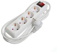 Удлинитель LUAZON Lighting, 4 розетки, 3 м, 10 А, 2200 Вт, 3x1.5 мм2, с з/к, с выкл., Б 2791297