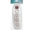 Удлинитель LUAZON Lighting, 4 розетки, 3м, 6А, 1300 Вт, ПВС 3x0.75 мм2, без з/к, с выкл., Б 7059868 3