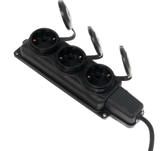 Удлинитель LUAZON морозостойкий Lighting, 3 розетки, 10 м, 16 А, КГ 3x1.5 мм2, с з/к, IP44 5384799