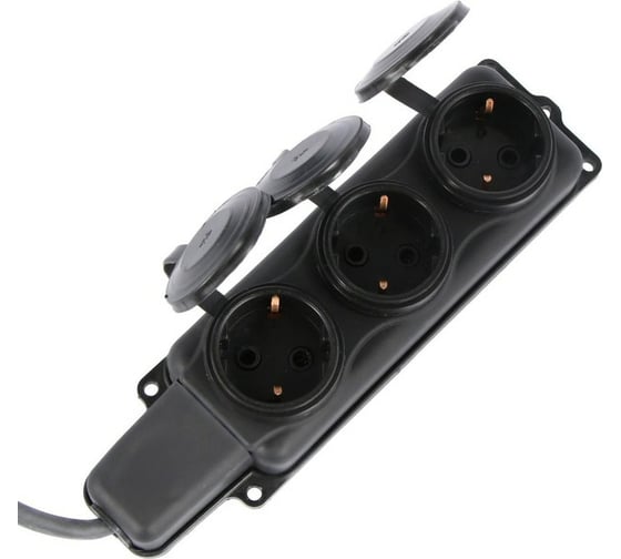 Удлинитель LUAZON морозостойкий Lighting, 3 розетки, 20 м, 16 А, КГ 3x1.5 мм2, с з/к, IP 44 5384801