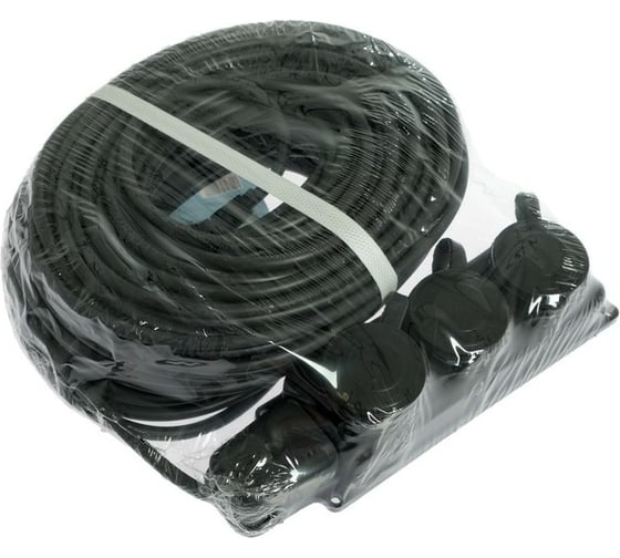Удлинитель LUAZON морозостойкий Lighting, 3 розетки, 40 м,16 А, КГ 3x1.5 мм2, с з/к, IP44, 6884815