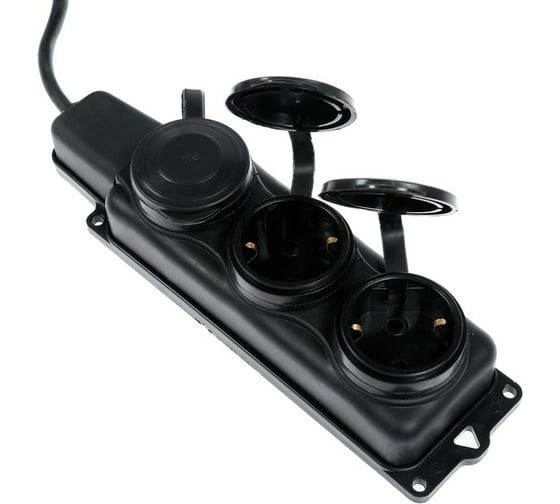Удлинитель LUAZON морозостойкий Lighting, 3 розетки, 50 м, 16 А, КГ 3x1.5 мм2, с з/к, IP44, 6884816