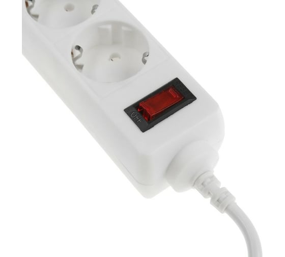 Сетевой фильтр LUAZON Lighting, 4 розетки, 0.5 м, 2200 Вт, 3x0.75 мм2, 10 A, 220 В, белый 5353560