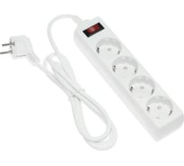 Сетевой фильтр LUAZON Lighting, 4 розетки, 1.8 м, 2200 Вт, 3x0.75 мм2, 10 А, 220 В, белый 4457512