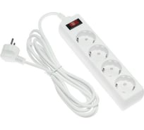 Сетевой фильтр LUAZON Lighting, 4 розетки, 3 м, 2200 Вт, 3x0.75 мм2, 10 А, 220 В, белый 4457514